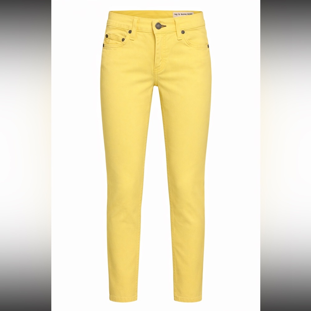 rag & bone/JEAN Butter Yellow Low Rise Skinny Jeans Size 28